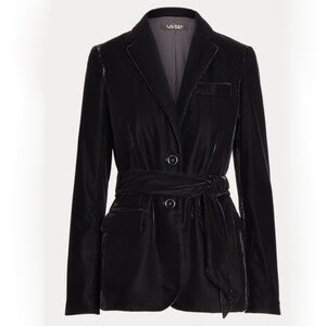 Lauren Ralph Lauren. Belted Velvet Blazer.